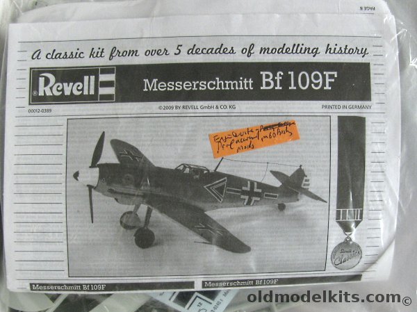 Revell 1/32 Messerschmitt Bf-109F - With Aftermarket Underwing Gondola Cannon and Centerline Drop Tank - Bagged, 00012 plastic model kit